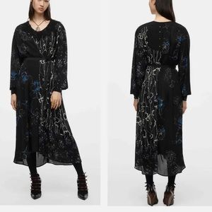Zara A/W 2021 collection limited edition black floral print wrap style d…